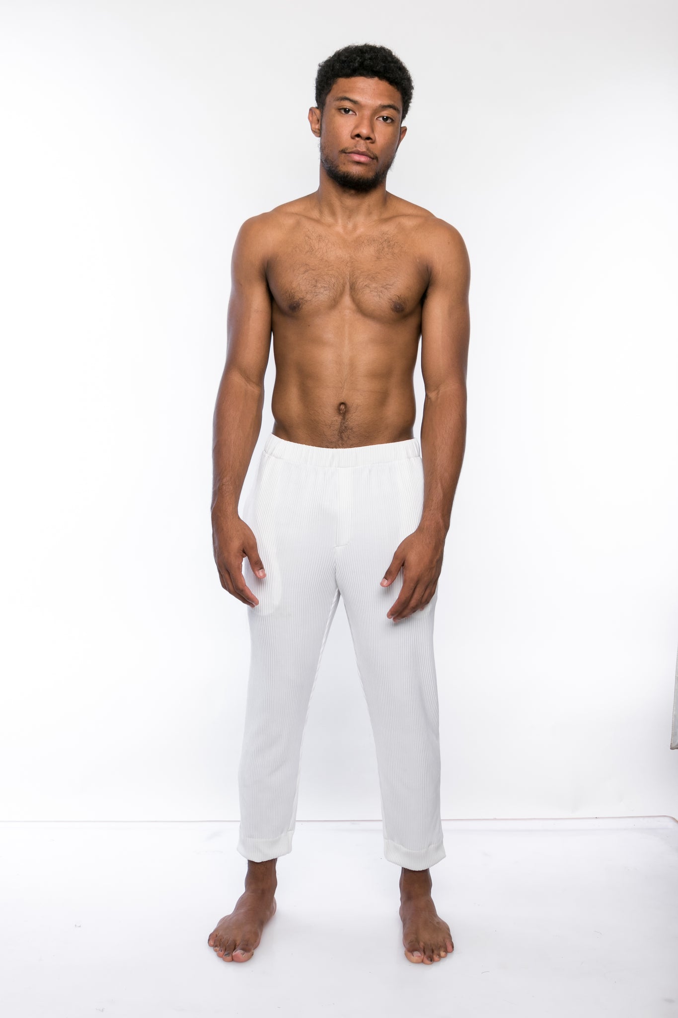 White Pleated Trousers