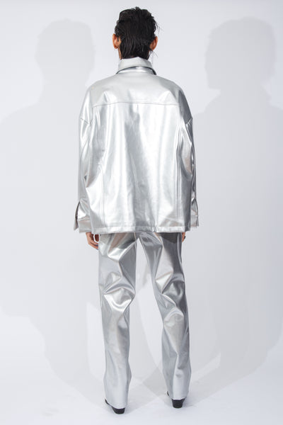 F/W20 Silver Patent-Leather Trouser
