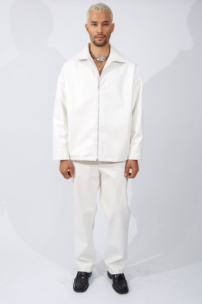 F/W20 White Vegan Leather Jacket
