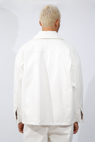 F/W20 White Vegan Leather Jacket