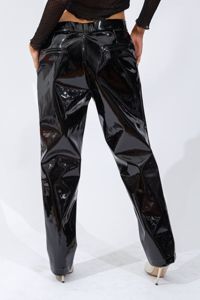 F/W20 Black Patent-Leather Trouser