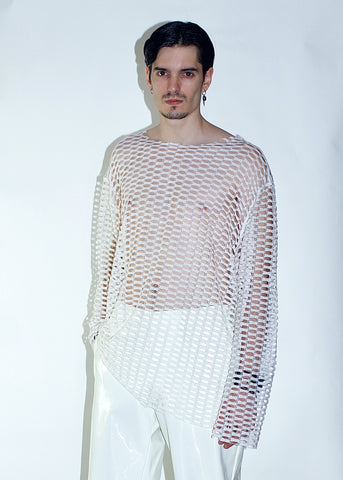 CRUZ 001 - White Net Shirt / Dress Shirt