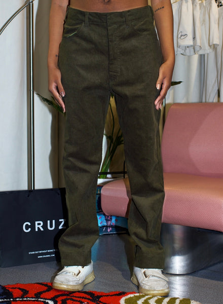 Olive Green Corduroy Trousers