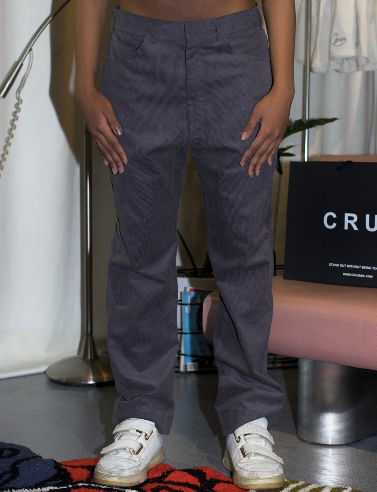 Deep Grey Corduroy Trousers