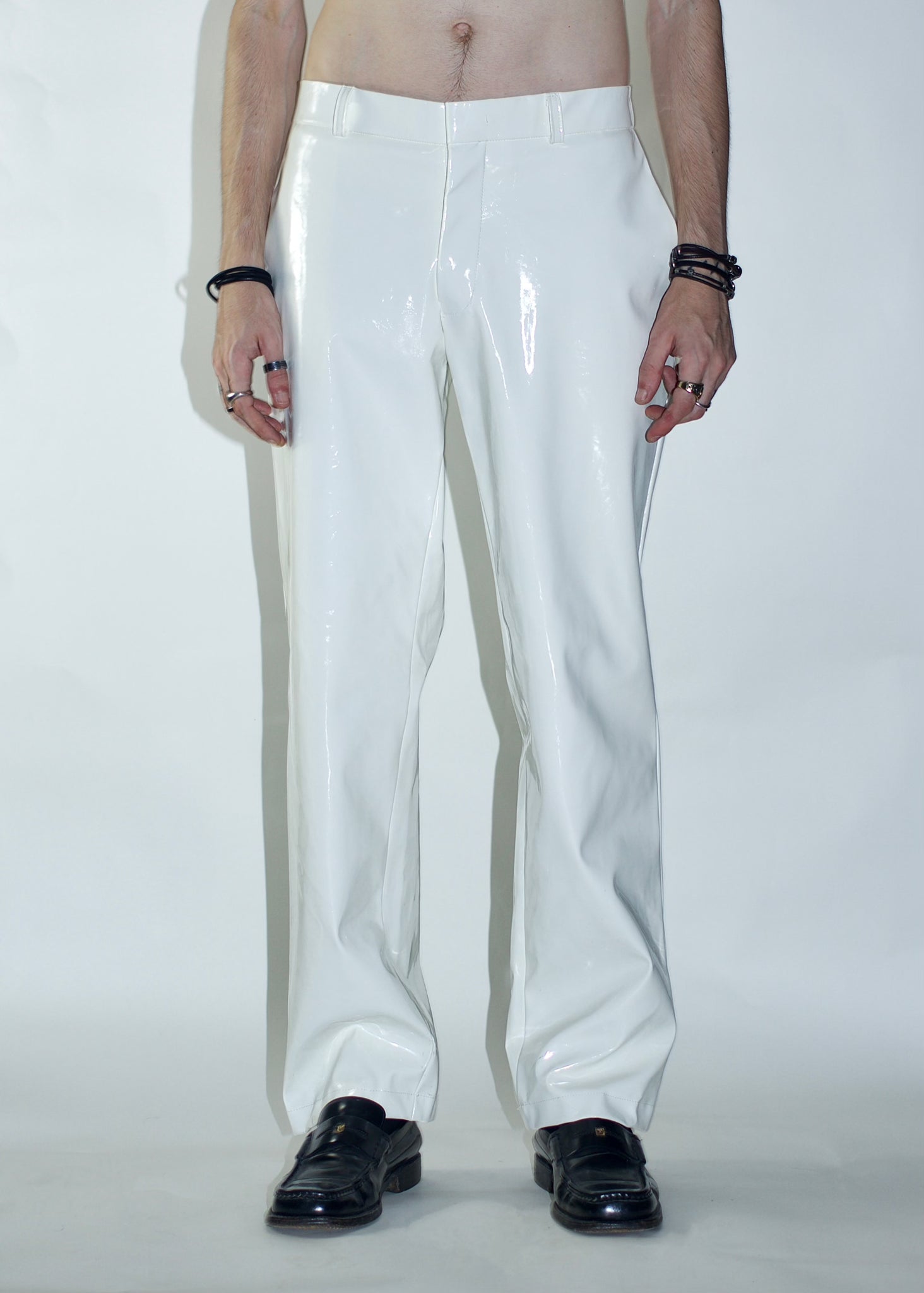 CRUZ 001 - White Patent Trousers
