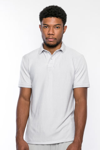 Cool Grey Pleated Polo shirt