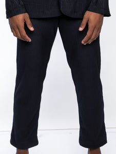 Navy Blue Pleated Trousers