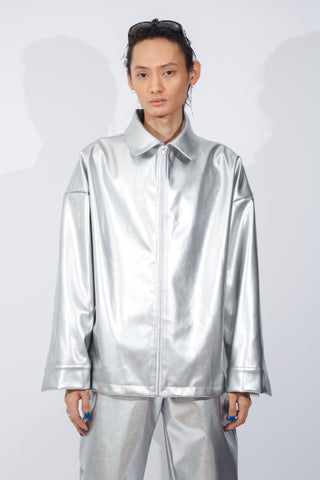 F/W20 Silver Patent-Leather Jacket
