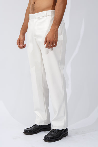 F/W20 White Vegan Leather Trousers