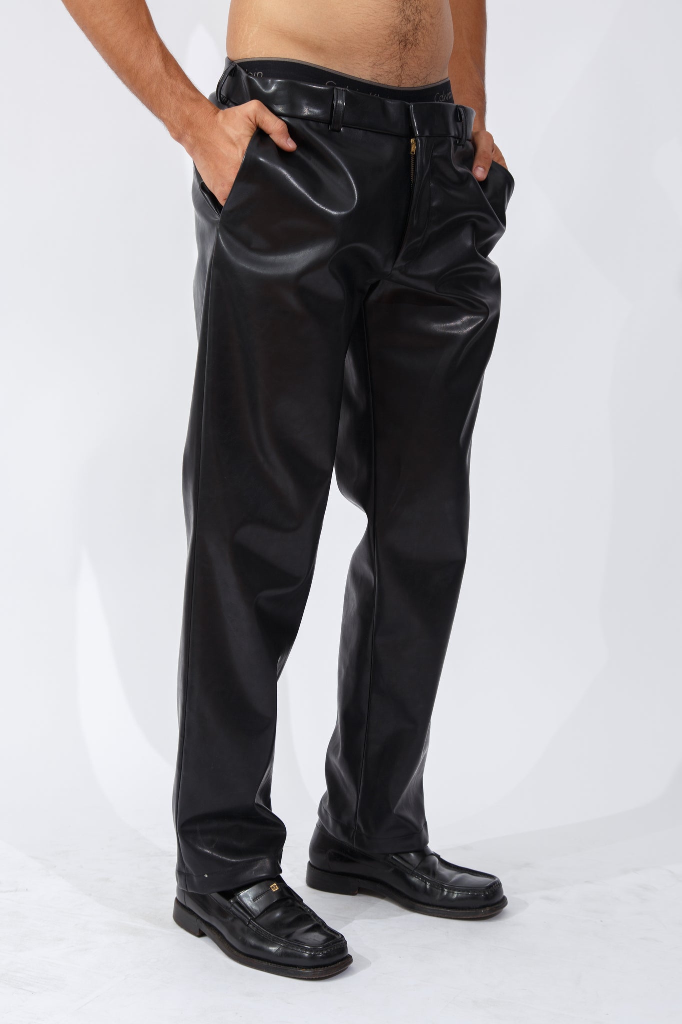 F/W20 Black Vegan Leather Trousers