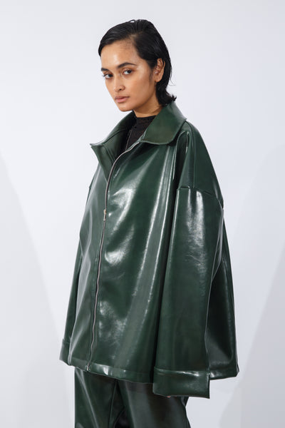 F/W20 Green Vegan Leather Jacket
