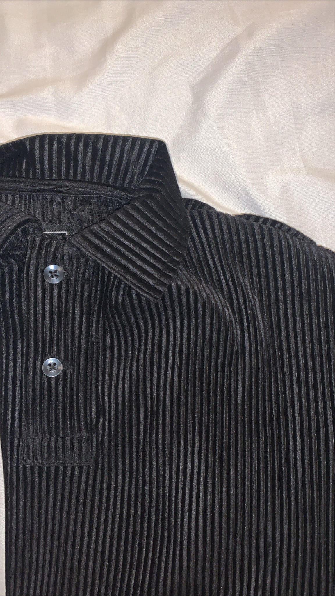 Black Pleated Polo shirt