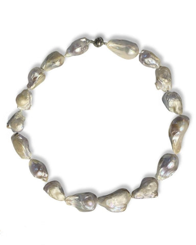 Cream-White Baroque Pearl Necklace